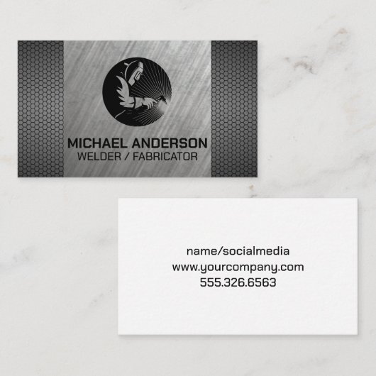 溶接機で金属を使用 名刺 (正面/裏面)