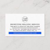 溶接機のロゴ、金属作業者、溶接機 名刺 (裏面)