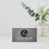 溶接機の作業用ロゴ |金属 名刺 (スタンド正面)