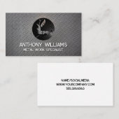 溶接機の作業用ロゴ |金属 名刺 (正面/裏面)