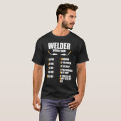 溶接機の時給の溶接作業者Metalworker Tシャツ (正面フル)