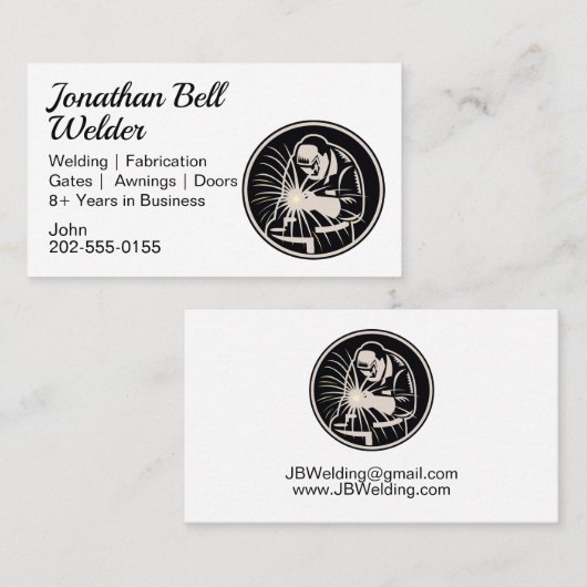 溶接機の溶接加工 名刺 (正面/裏面)