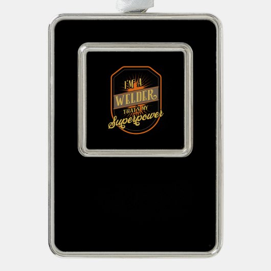 溶接機の溶接 シルバープレートフレームオーナメント (正面)