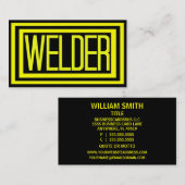 溶接機の黒と黄色のマットフレーム 名刺 (正面/裏面)