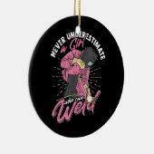 溶接機を溶接できる少女を決して過小評価しない セラミックオーナメント (右)