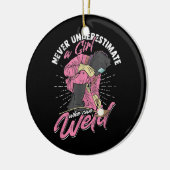 溶接機を溶接できる少女を決して過小評価しない セラミックオーナメント (左)