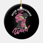 溶接機を溶接できる少女を決して過小評価しない セラミックオーナメント (裏面)