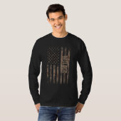 溶接機アメリカ国旗の贈り物の溶接 Tシャツ (正面フル)