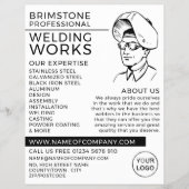 溶接機ポートレートスケッチ、金属作業者、溶接機 チラシ (正面)