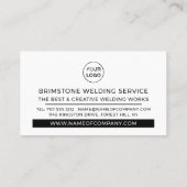 溶接機ポートレートスケッチ、金属作業者、溶接機 名刺 (裏面)