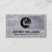 溶接機ロゴ | スチールメタルパターン 名刺 (正面)