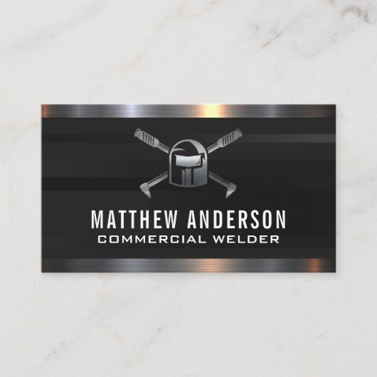 溶接機ロゴ |金属トリム 名刺 (正面)