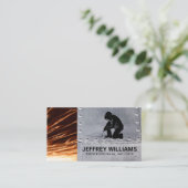 溶接機ロゴ | 金属リベット | 火花 名刺 (スタンド正面)