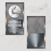 溶接機ロゴ |鉄鋼 |メタリック 名刺 (正面/裏面)