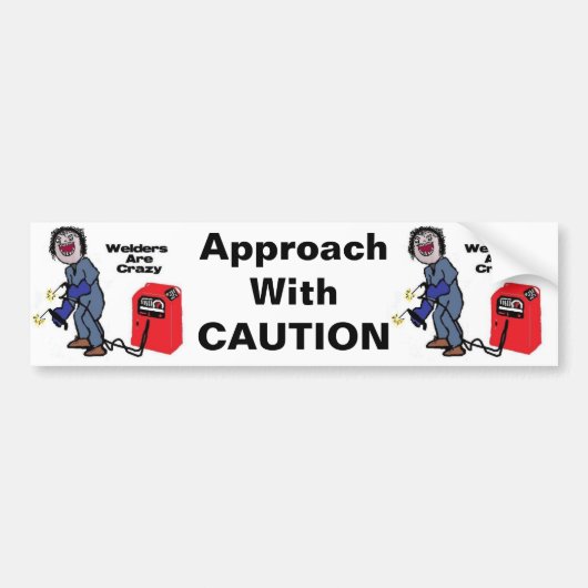 溶接機熱狂するは バンパーステッカー (正面)