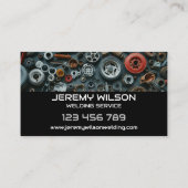 溶接機男らし金溶接サービス鋼材 名刺 (裏面)