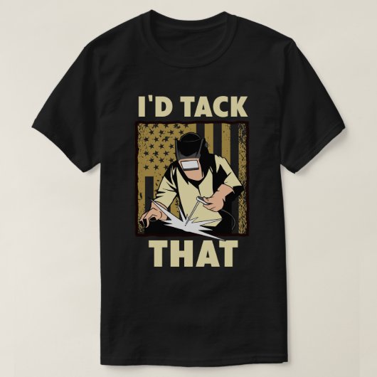 溶接機男性へデザインおもしろい溶接Idタック Tシャツ (デザイン正面)