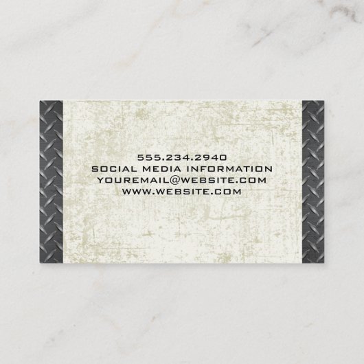 溶接機 | グランジ | ダイヤモンドメッキ鋼 名刺 (裏面)