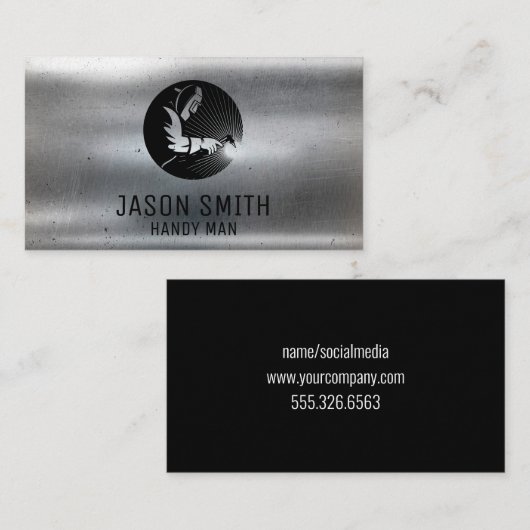 溶接機 |建築 |メタリック 名刺 (正面/裏面)