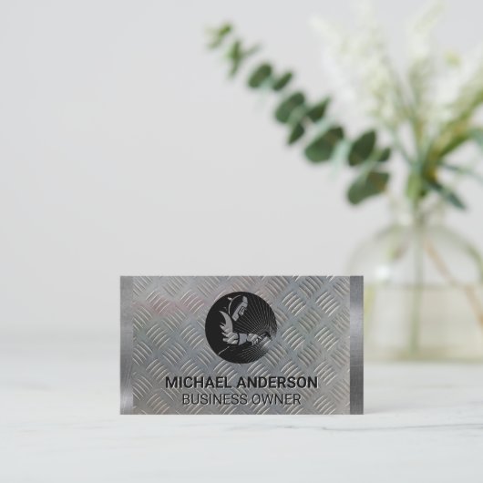 溶接機 |建築 |金属鋼 名刺 (スタンド正面)