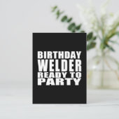 溶接機：誕生日溶接機パーティー準備完了 インビテーションポストカード (スタンド正面)