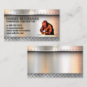 溶接機 |金属ブラシ付きリベット |鉄鋼 名刺 (正面/裏面)