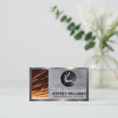 溶接機 | 金属リベット | 火花 | メタリック 名刺 (スタンド正面)