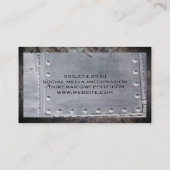 溶接機 |金属リベット |錆びた金グランジ属 名刺 (裏面)