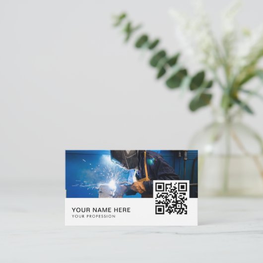 溶接機QRコード 名刺 (スタンド正面)