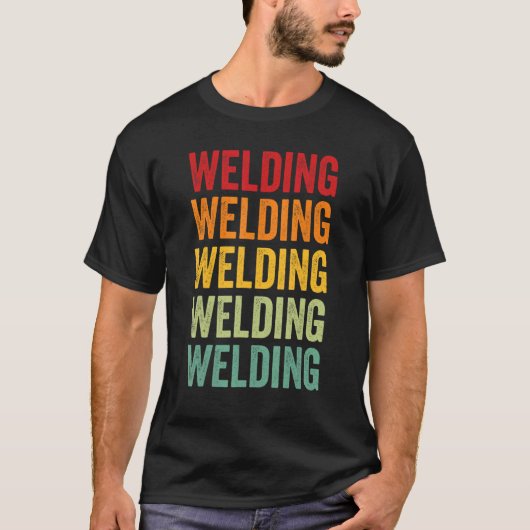溶接溶接ホビーストレインボーデザイン Tシャツ (正面)