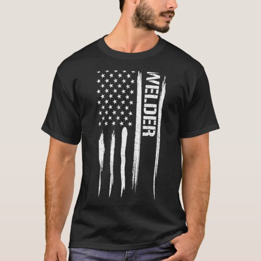 溶接溶接機 – アメリカ国旗のことわざ Tシャツ (正面)