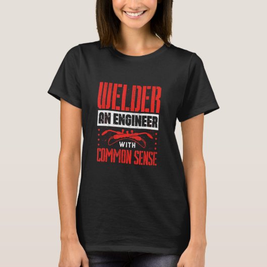 溶接溶接溶接機の溶接機と技術者 Tシャツ (正面)