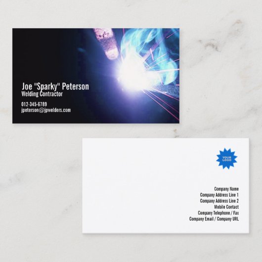 溶接火花の青 名刺 (正面/裏面)