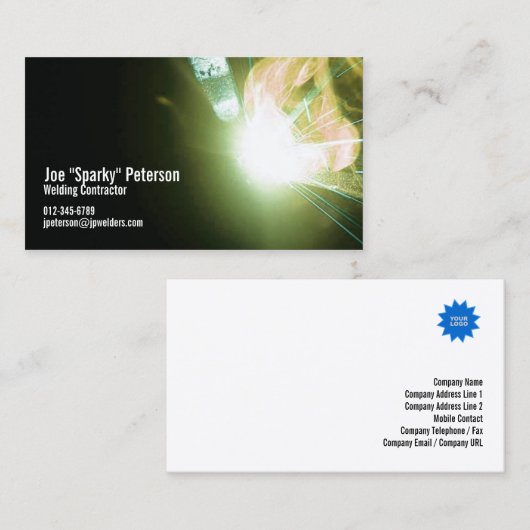 溶接火花グリーン 名刺 (正面/裏面)