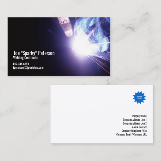溶接火花バイオレット 名刺 (正面/裏面)