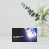 溶接火花バイオレット 名刺 (スタンド正面)