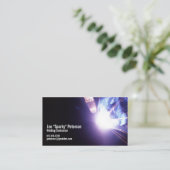 溶接火花パープル 名刺 (スタンド正面)