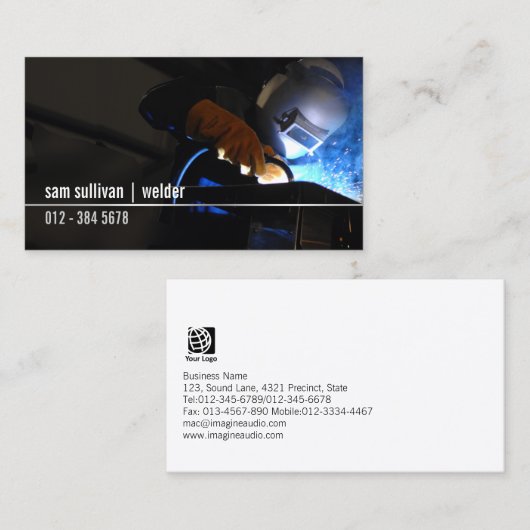 溶接火花貿易スキル 名刺 (正面/裏面)