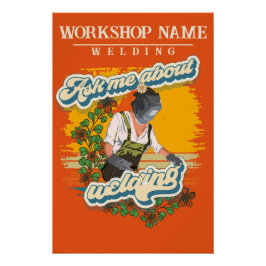 溶接皮肉ことわざガールカスタムワークショップ名 ポスター