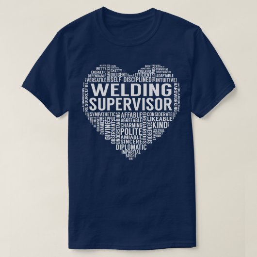 溶接監督者ハート Tシャツ (デザイン正面)