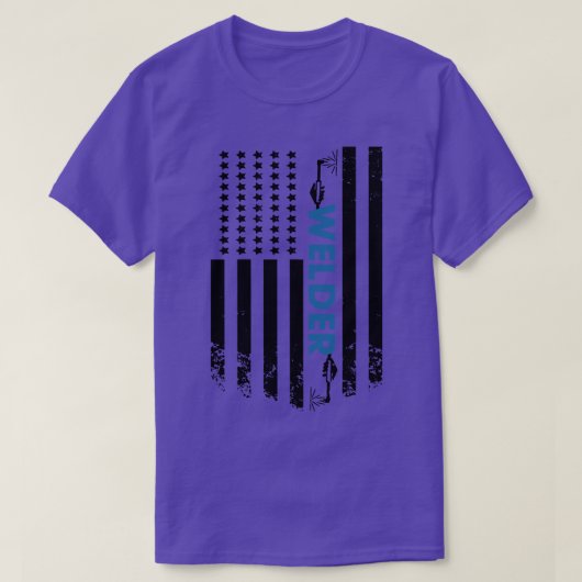 溶接米国溶接機の国旗 Tシャツ (デザイン正面)