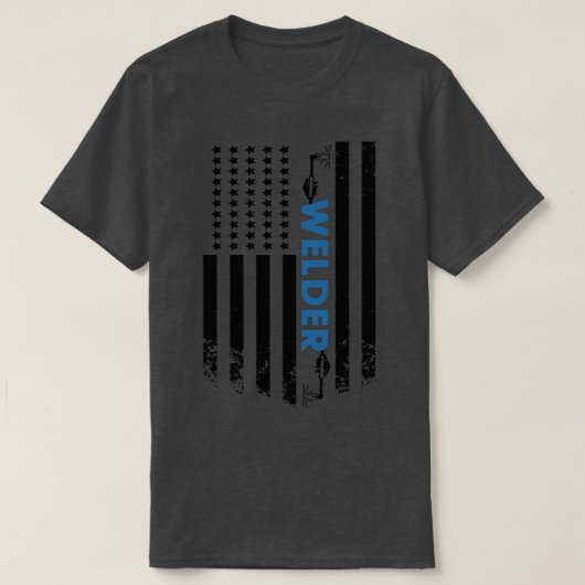 溶接米国溶接機の国旗 Tシャツ (デザイン正面)