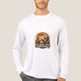溶接職人のライフスタイル レトロな夕焼け 大胆 ヴィンテージ アートTシャツ トライブレンドＴシャツ