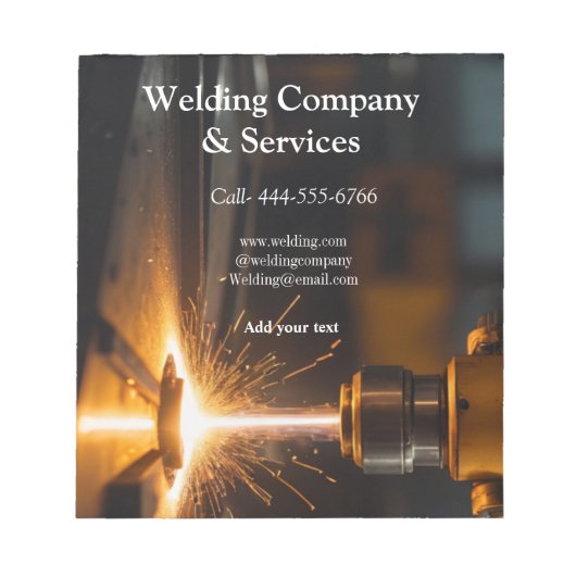 溶接請負工事 追加 名前 連絡先番号 ノートパッド (正面)