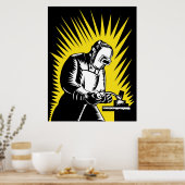 溶接金属作業者の溶接レトロポスター ポスター (キッチン)