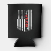 溶接 – アメリカ溶接機の国旗 缶クーラー (正面)