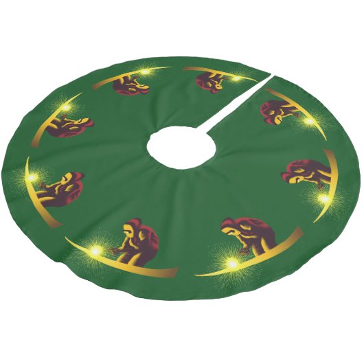 溶接 ブラッシュドポリエステルツリースカート (アングル)