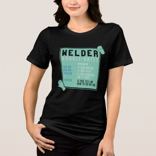 溶接 - 溶接工の時給 トライブレンドTシャツ (正面)