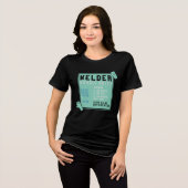 溶接 - 溶接工の時給 トライブレンドTシャツ (正面全面)