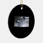 溶接: 薄い金属ライン旗 セラミックオーナメント (右)